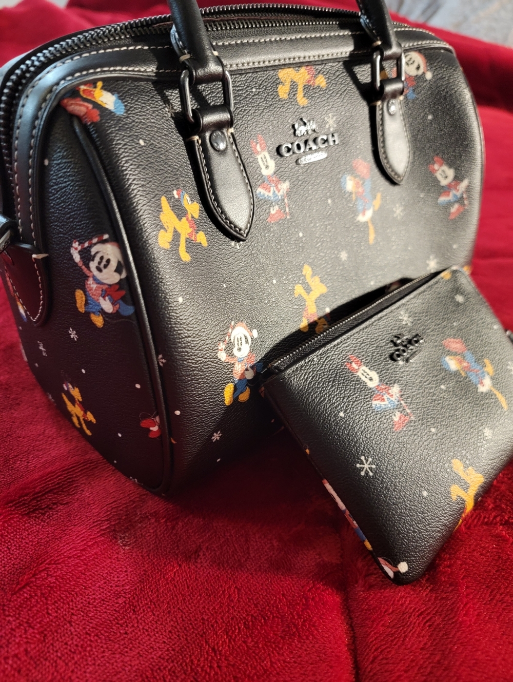 Coach Black Disney Mickey & Friends Mini Satchel with Pouch - Picture 5 of 13